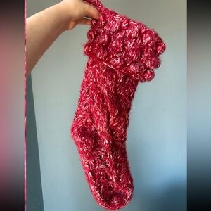 Anthropologie Red cable Knit Christmas Stocking